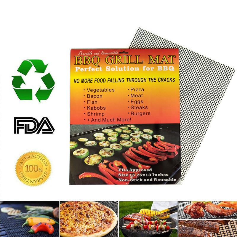 Outdoor BBQ Teflon Non-stick Grid Mat Mesh Grid Grill BBQ BBQ BBQ Mat Grill Net