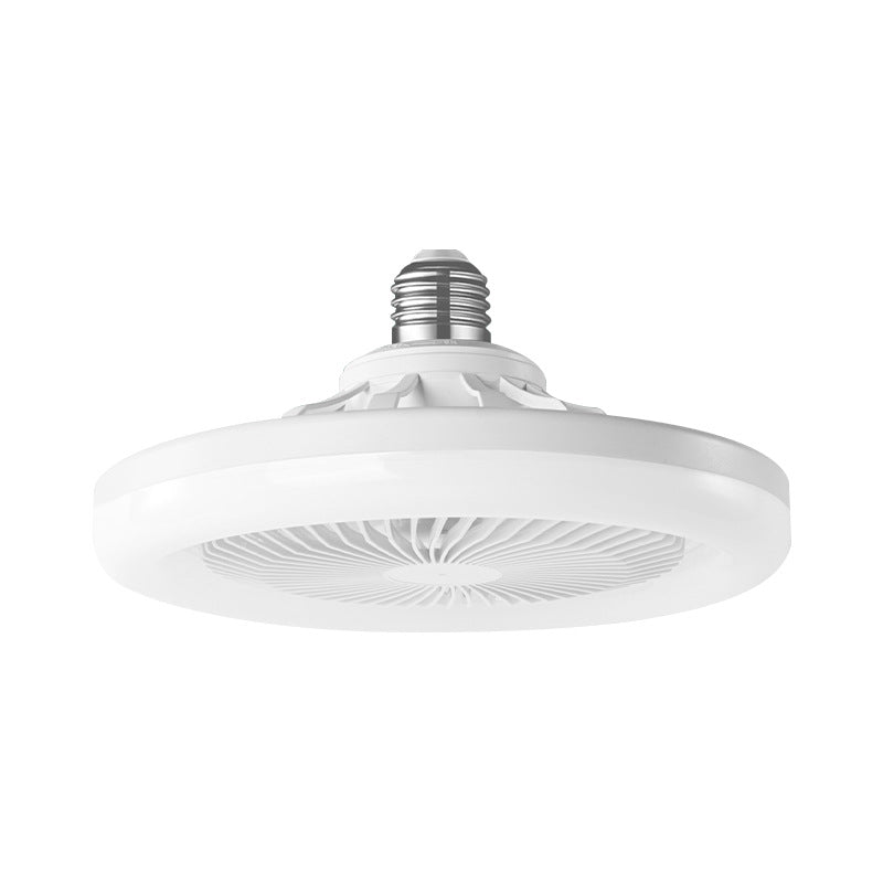 New led fan light white light E27 screw mouth home living room three-color ceiling fan light remote control bedroom fan light