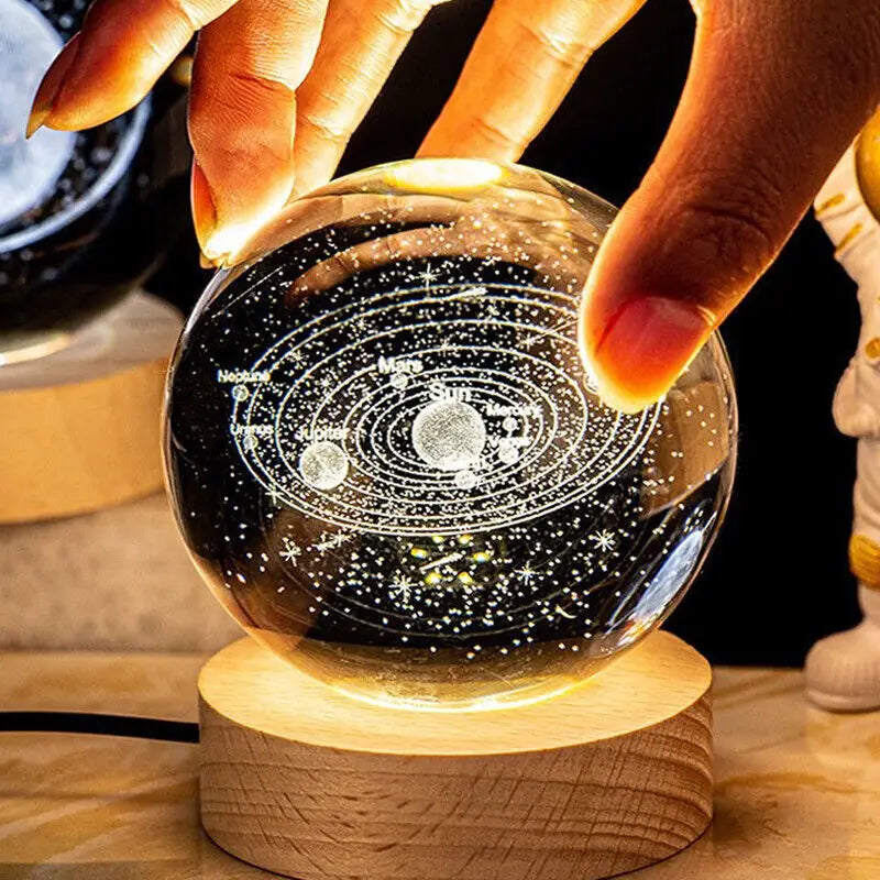 3D Galaxy Crystal Ball Night Light