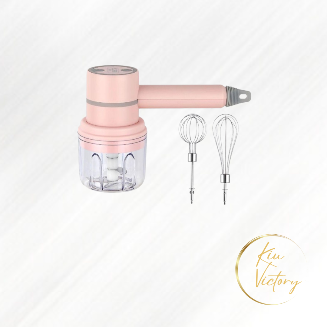 2 In 1 Electric Mini Whisk Pink