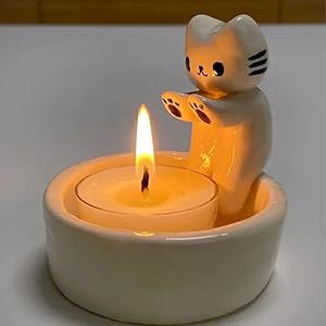 Cartoon Kitten Candle Holder Cartoon Kitten Candle Holder Valentine's Day Kitten Warming Decoration